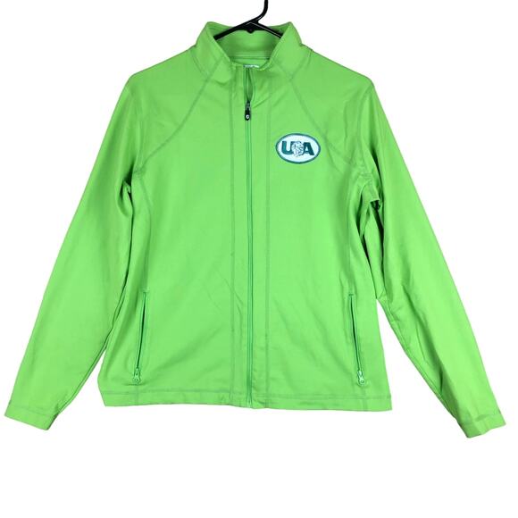 FootJoy Unisex Sweater Green Full Zip Up Comfort Quick Dry Nylon Stretch Medium - Picture 1 of 12